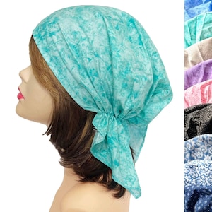 Cotton head scarf, headwear, bandana, pre-tied hair cover, cap for doctors and nurses