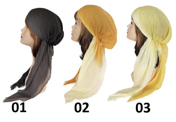 Gauze Head Wrap: Pre-tied Bandana, Chemo Cap, Hair Loss  display picture 2