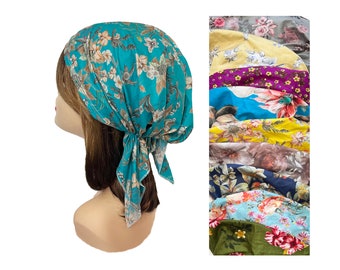 Soft super light 100% Cotton hair scarf head wrap flowers bandana pre-tied hair scarf kopftuch doctors nurses chemo headscarves