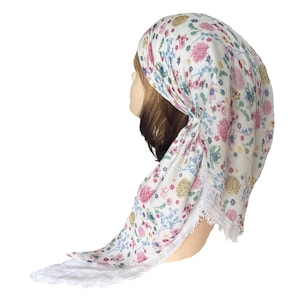Soft long tail double layer gauze fringed headscarf headwear headwrap pre-tied bandana  hair cover chemo cap bandana hear loss Tichel