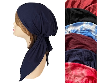Solid Thermal pre tied head wrap. Headcovers for Cancer Patients. Cool Tichel.