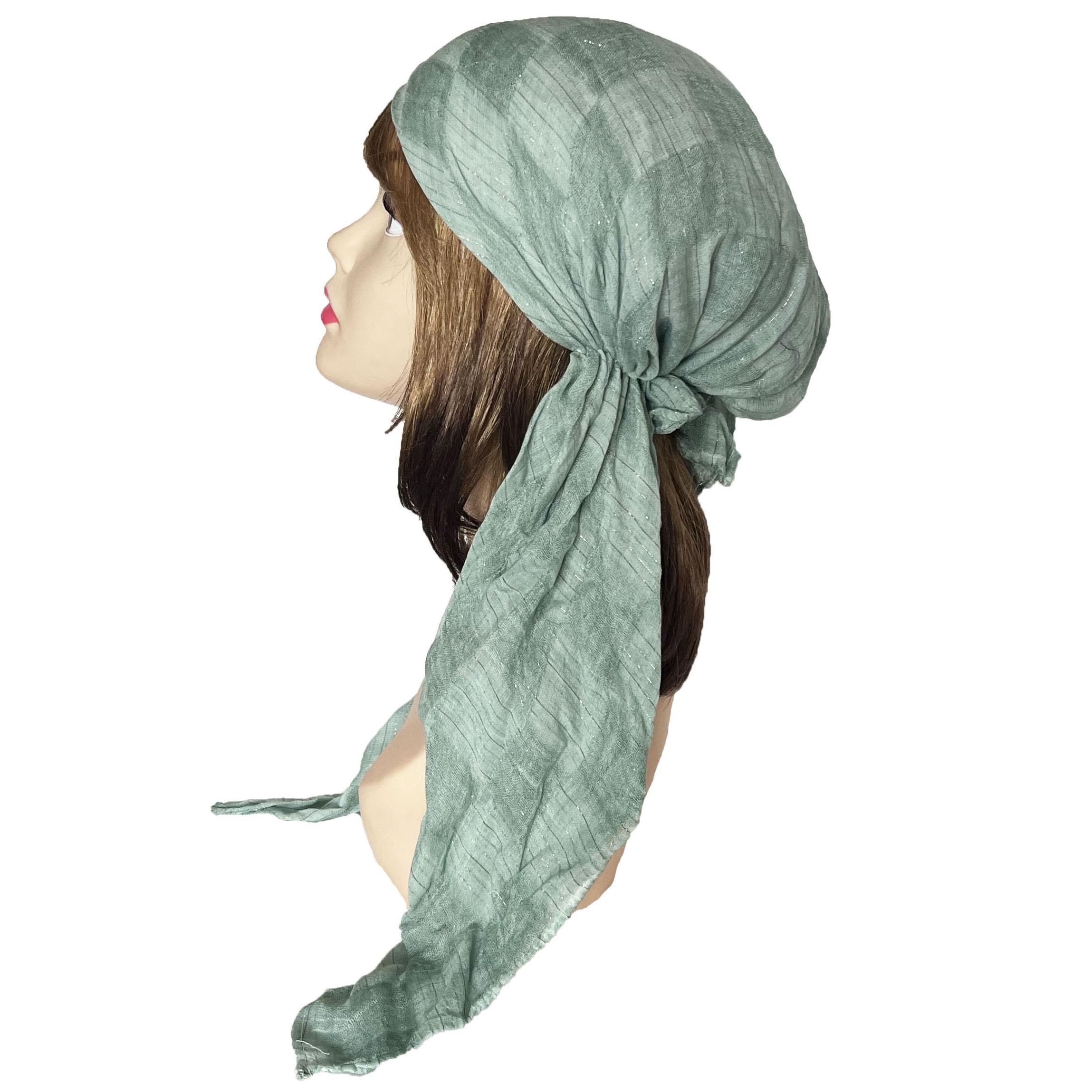Pre-Tied Turban Head Wraps Chemo Caps Headwear Slip On Beanie Hat Bandana 4 Pack Muslim Women Beanies Hijab Hat Turban Pre-tied Hair Loss  main image 2