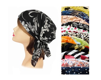 Foulard pour cheveux 100 % coton, doux et super léger, bandana, foulard pré-noué pour cheveux, kopftuch, médecins, infirmières, foulards de chimio