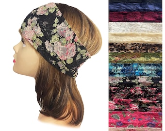 Lace Stretch Headband Women Headbands Wide Headband for Women Yoga Hair Band