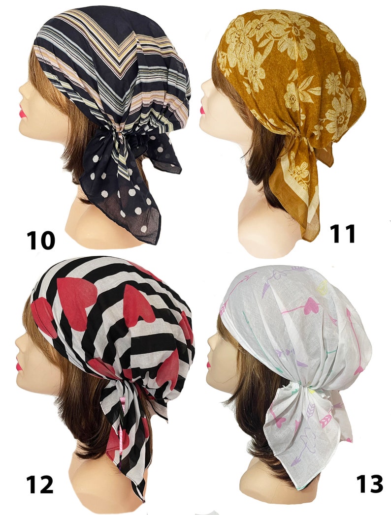 Soft super light 100% Cotton hair scarf head wrap bandana pre-tied hair scarf kopftuch doctors nurses chemo headscarves zdjęcie 4