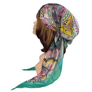 Soft luxurious silky pre-tied hair scarf head wear cap stylish head wrap for women Chemo cancer patients hair loss headscarf