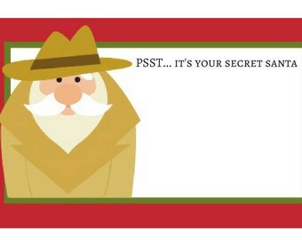 Secret Santa Printable Gift Tag - Instant Download