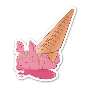 Ice Cream Bunny | 2&quot;x3&quot; Vinyl Sticker