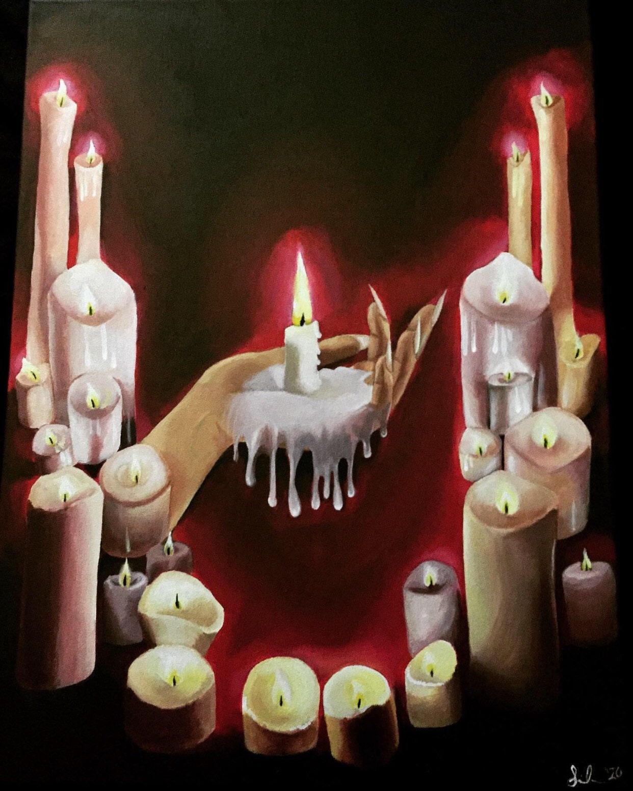 Candle painting 18x24 Etsy