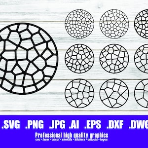 Voronoi Stained Glass Circles  SVG, Pattern SVG, Clipart, Files For Cricut, Cut Files Silhouette, Printable, Png, Dxf