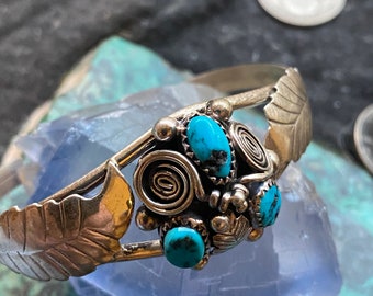 Vintage Navajo sterling turquoise bracelet