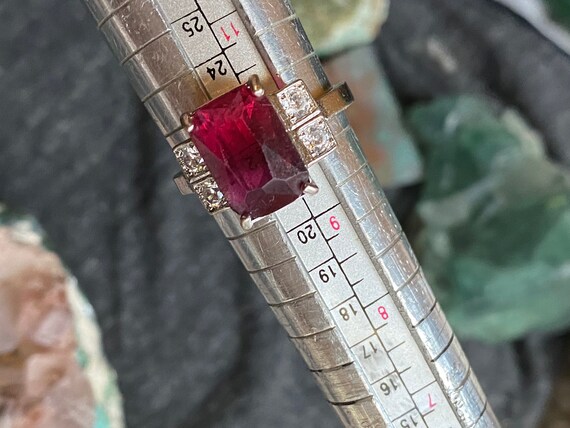 Vintage lab ruby sterling silver ring - image 4