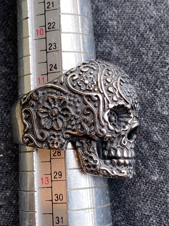 Vintage sugar skull ring - image 3