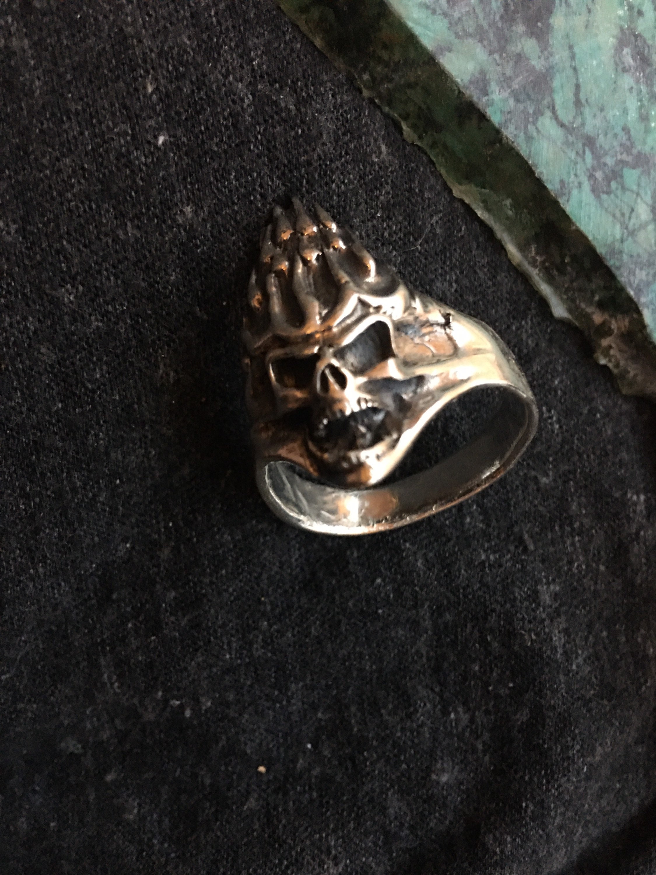 Vintage goth Harley biker sterling ring