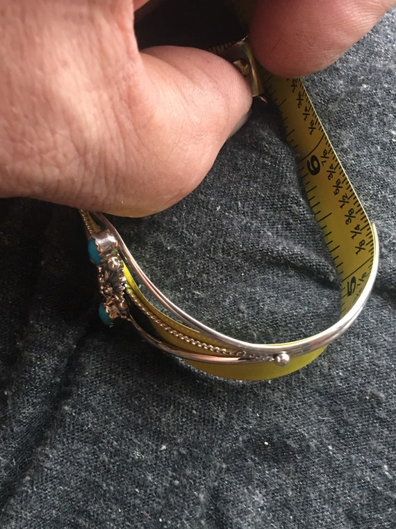 Navajo Rodger Pino turquoise sterling bracelet - image 5