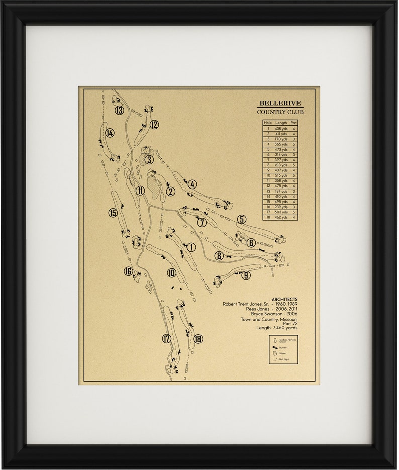 Bellerive Country Club Outline (print) - Etsy