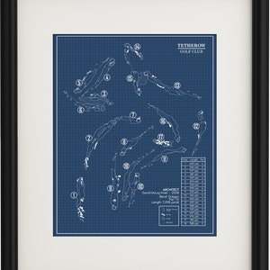 Tetherow Golf Club Blueprint (Print)
