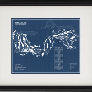 Streamsong Negro Campo de Golf Blueprint (Imprimir)