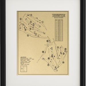Congressional Country Club Blue Course Outline (Print)