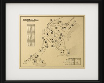 Liberty National Golf Club Outline (Print)
