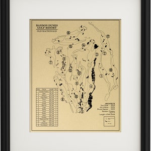 Bandon Dunes Old Macdonald Golf Course Outline (Print)