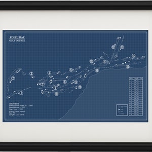 Poipu Bay Golf Course Blueprint (Print)
