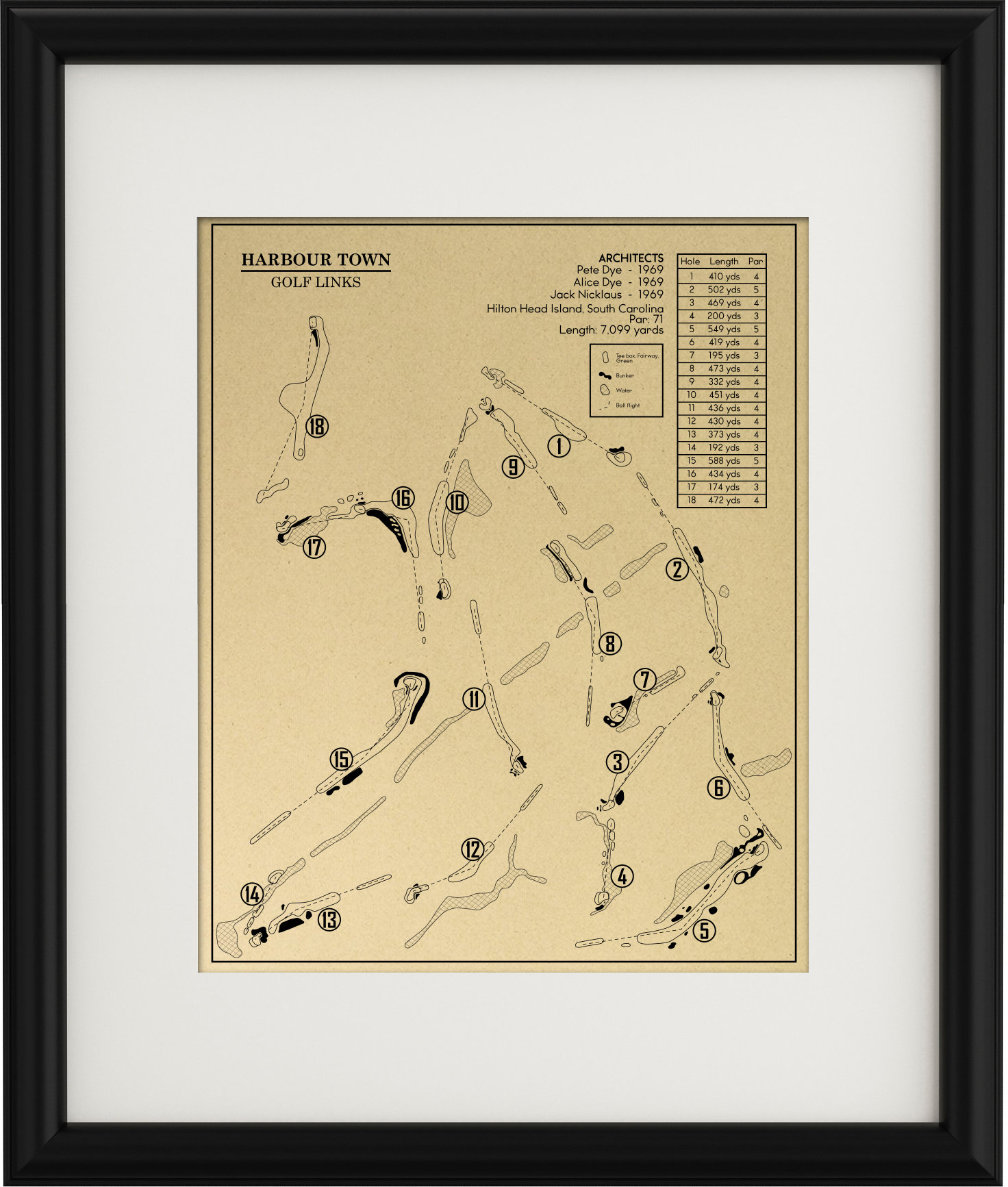 Harbour Town Golf Links Outline print - Etsy