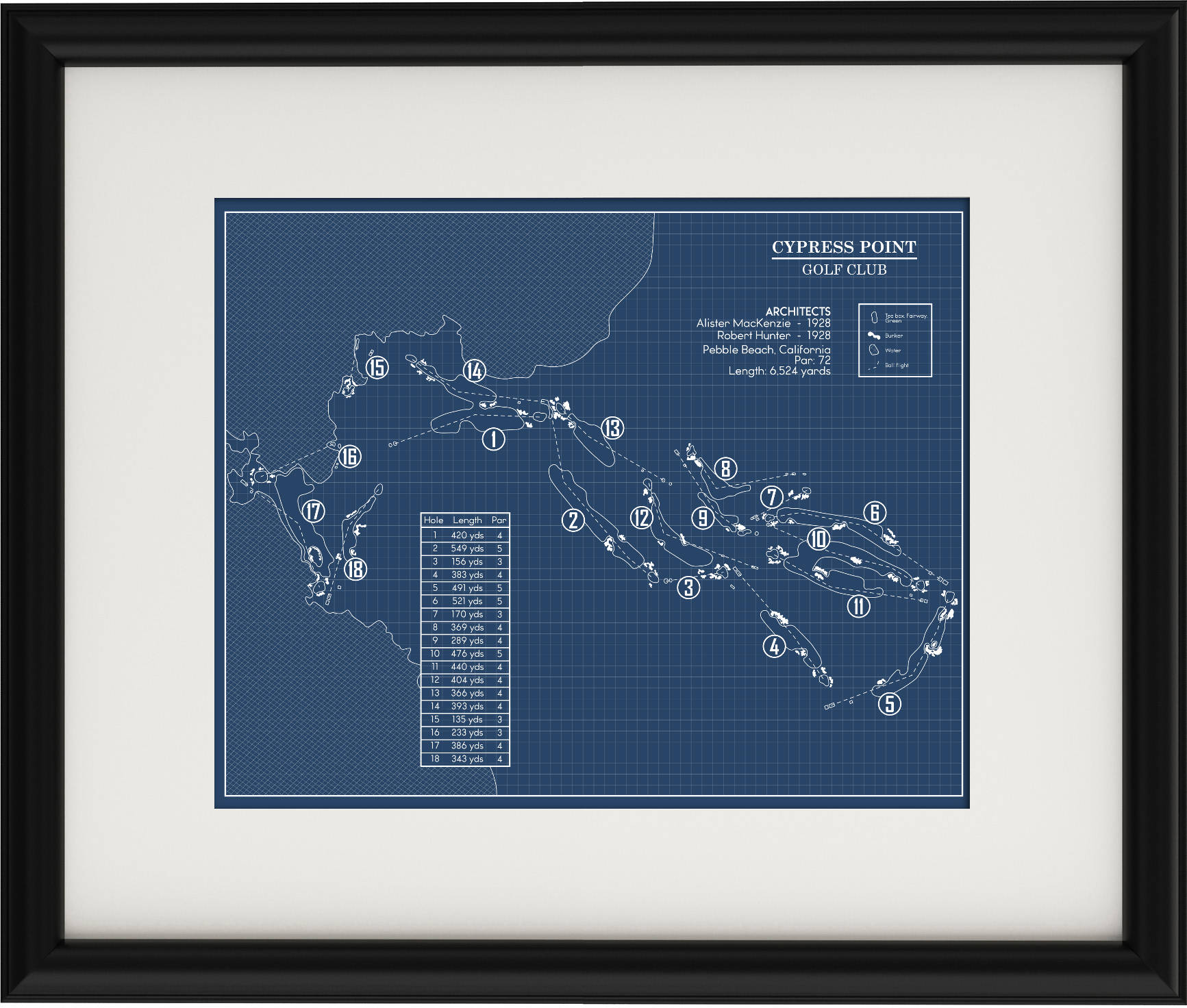 Cypress Point Golf Club Blueprint (print) - Etsy