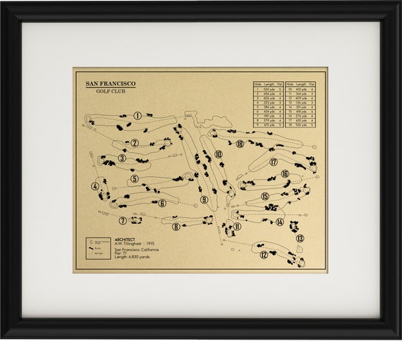 San Francisco Golf Club Outline (print) - Etsy