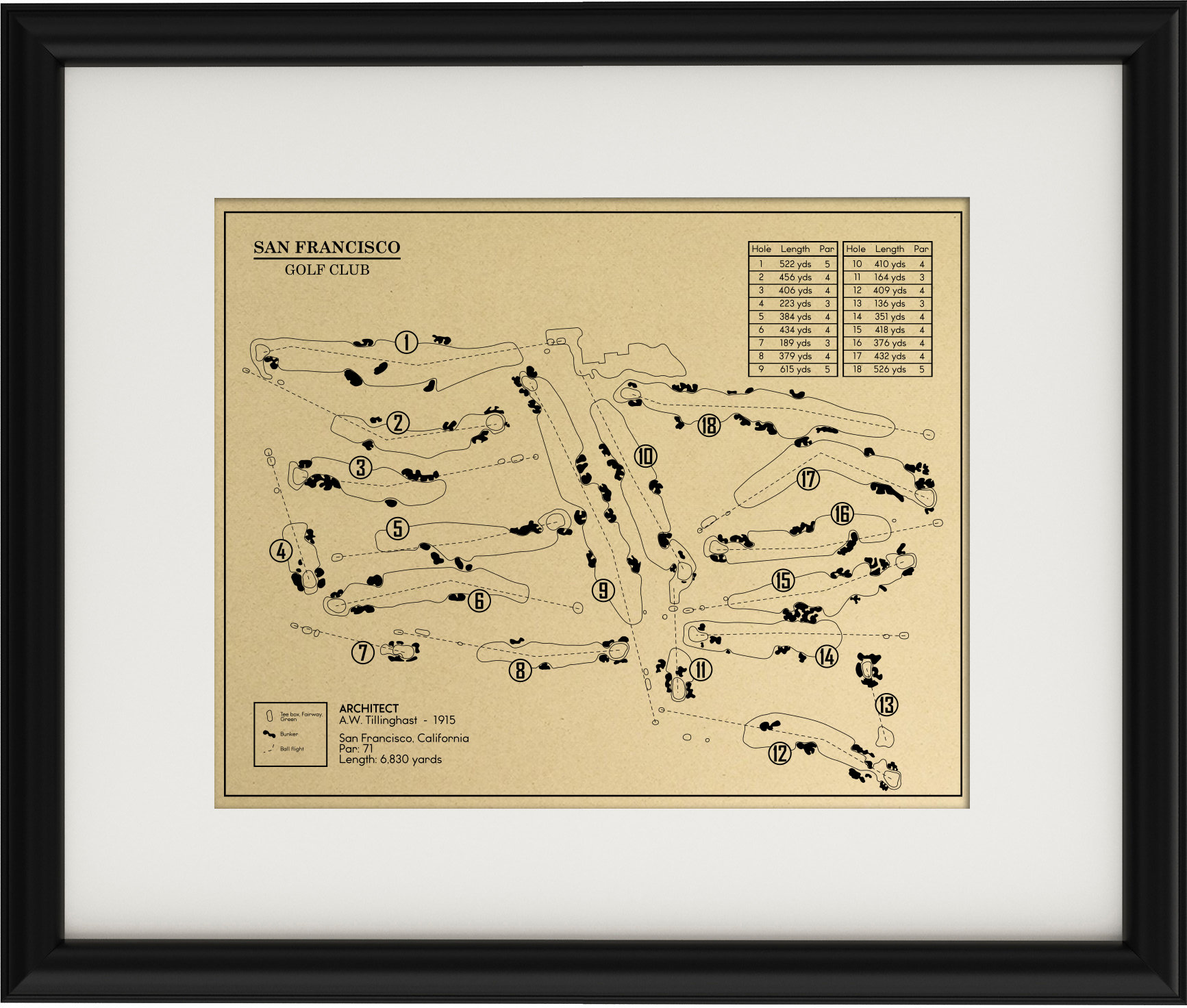 San Francisco Golf Club Outline (print) - Etsy