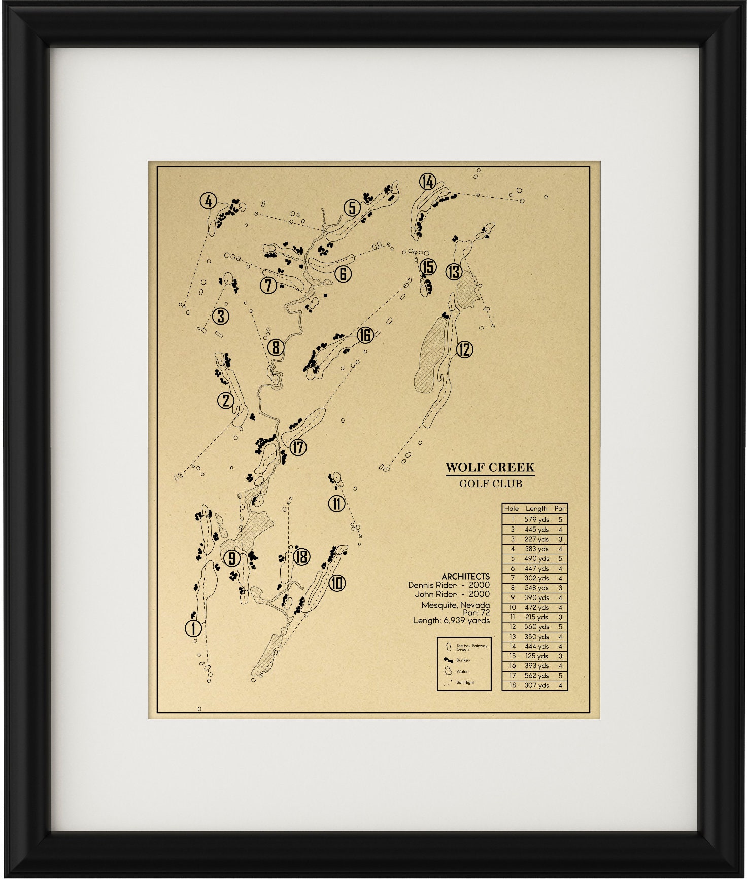 Wolf Creek Golf Club Outline Print 50
