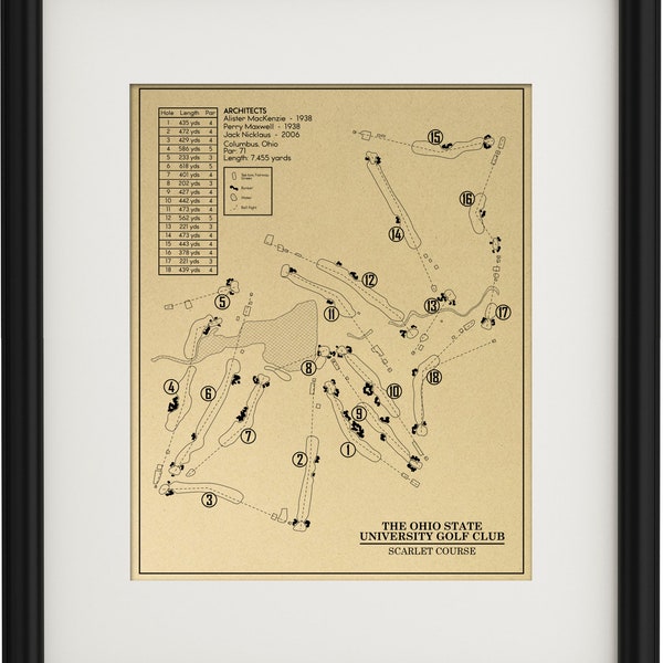 The Ohio State University Golf Club Scarlet Course Outline (Print)