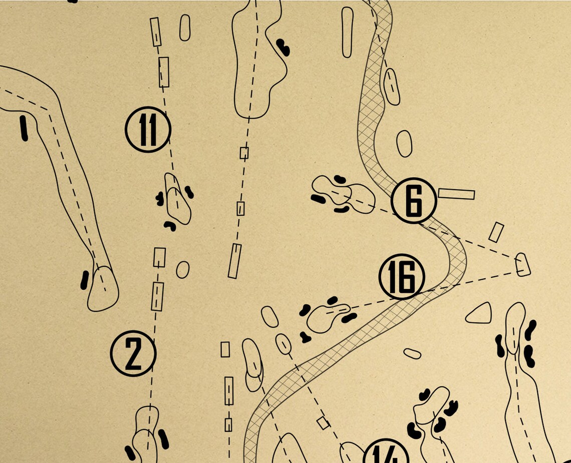 Cedar Brae Golf Club Outline print Etsy