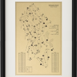 Winged Foot Course Map Winged Foot East and West Courses Outline (print) - Etsy