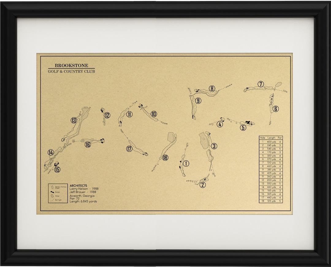 Brookstone Golf & Country Club Outline print Etsy