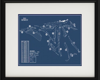 TPC Michigan Blueprint print - Etsy