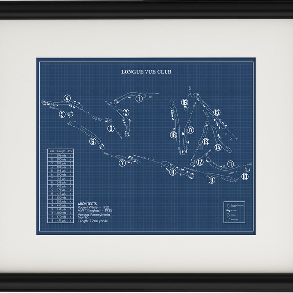 Longue Vue Club Blueprint (Print)