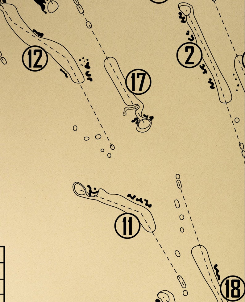 Pinehurst No. 7 Golf Course Outline print - Etsy