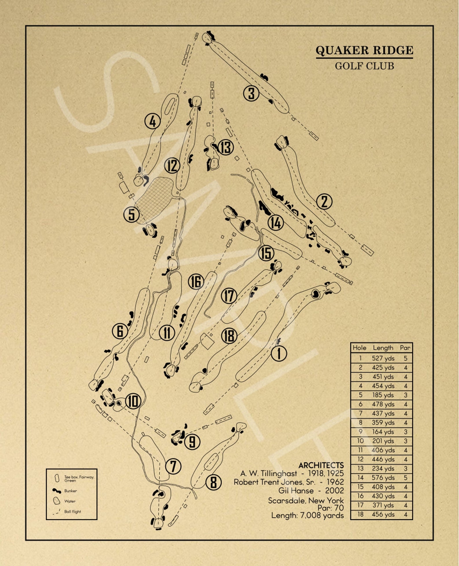 Quaker Ridge Golf Club Outline (print) - Etsy