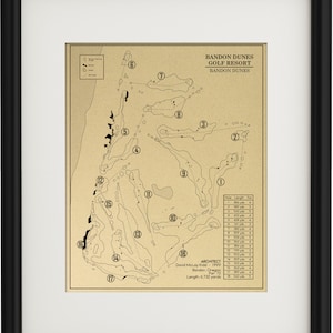 Bandon Dunes Golf Course Outline (Print)