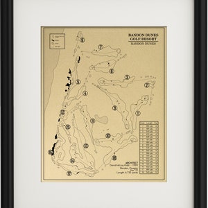 Bandon Dunes Golf Course Outline (Print)