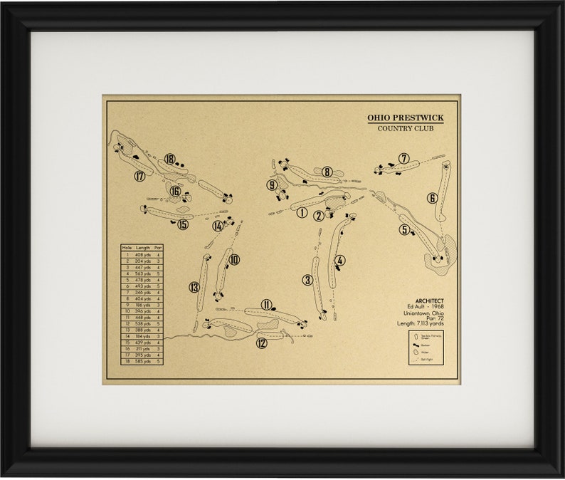 Ohio Prestwick Country Club Outline (print) - Etsy