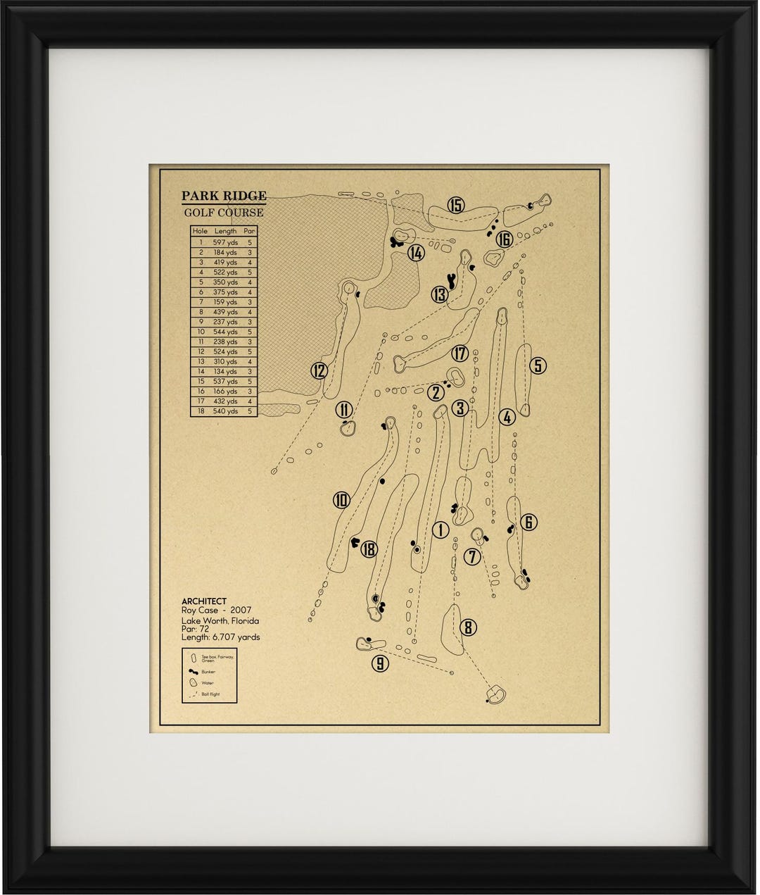 Fountain Ridge Course Layout Park Ridge Golf Course Outline (print) - Etsy