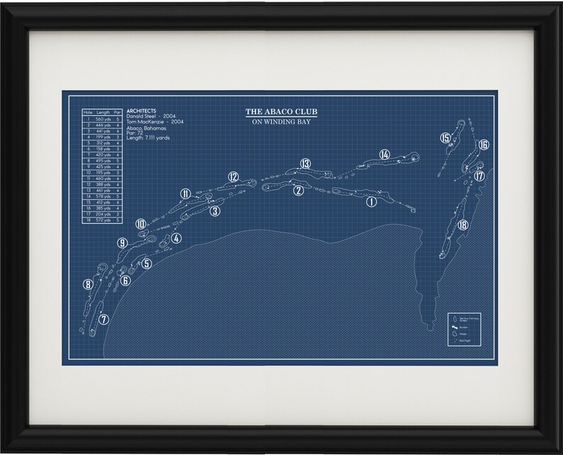 The Abaco Club on Winding Bay Blueprint (print) - Etsy
