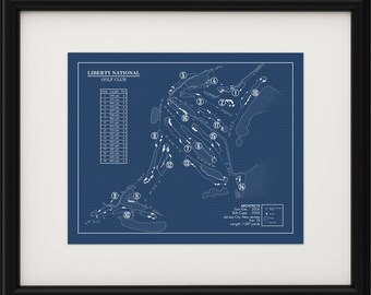 Liberty National Golf Club Blueprint (Print)