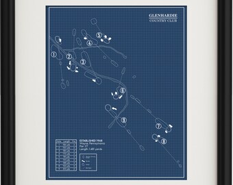 Golf Blueprint Glenhardie Country Club Etsy Golf Blueprint Glenhardie Country Club Etsy