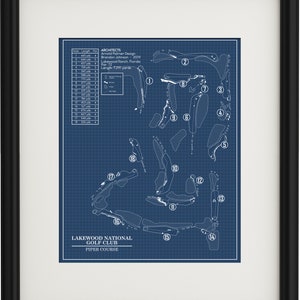 Lakewood National Golf Club Piper Course Blueprint (Print)