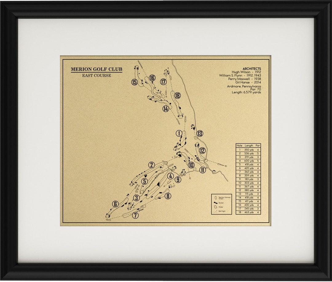 Merion Golf Club East Course Outline (print) - Etsy