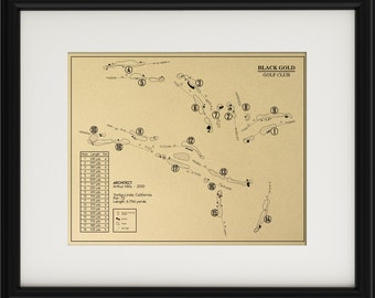 Black Gold Golf Club Outline (Print)