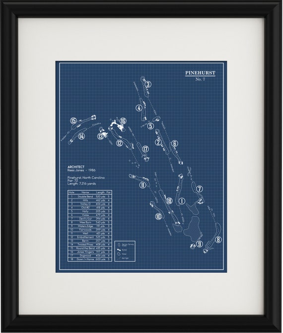 Pinehurst No. 7 Golf Course Blueprint print - Etsy